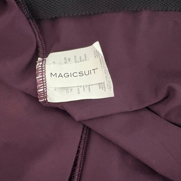 Magicsuit by Miraclesuit Isabel Swimsuit One Piece Prune Purple Size 16 NEW - Picture 8 of 9